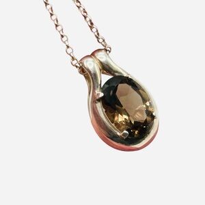 Kabana Sterling Silver Smoky Quartz Pendant Necklace